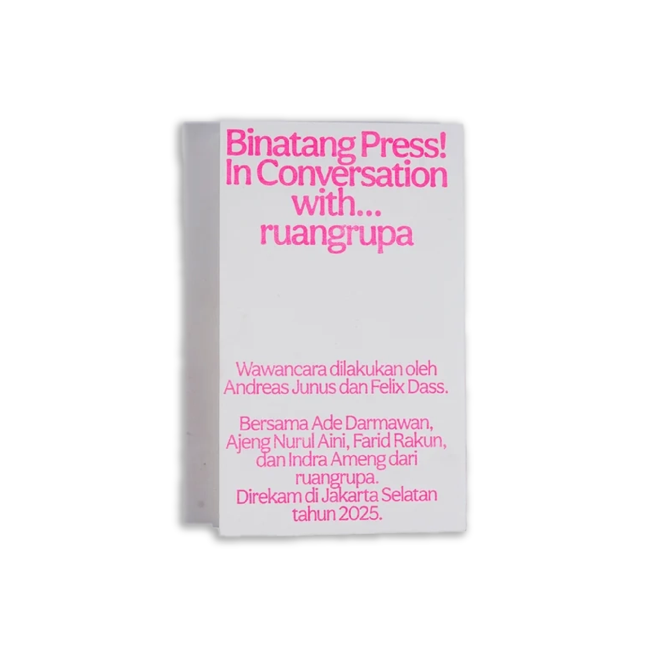 Binatang Press! In Conversation with... Ruangrupa (ID)